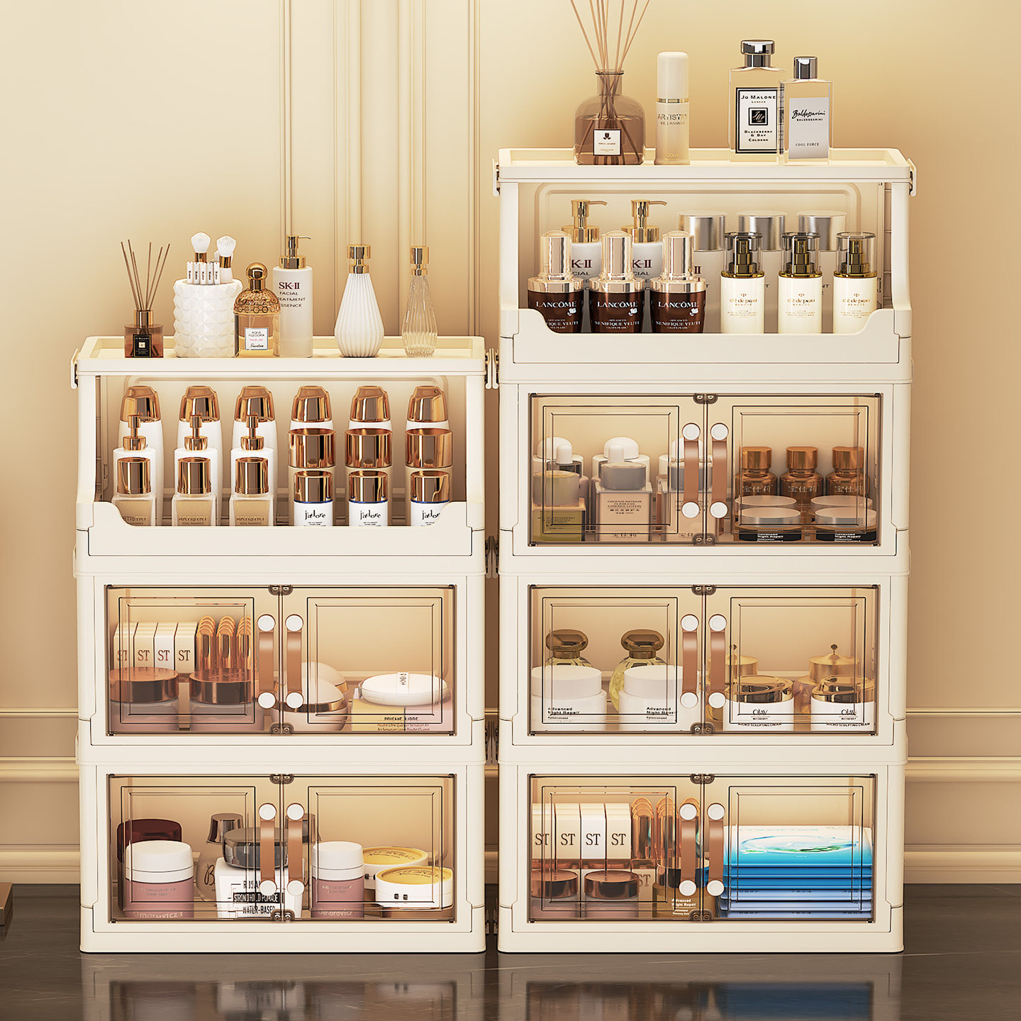 Luxury Skincare Box - Multi-laagse opbergbox voor huidverzorgingsproducten, luxe cosmetica,