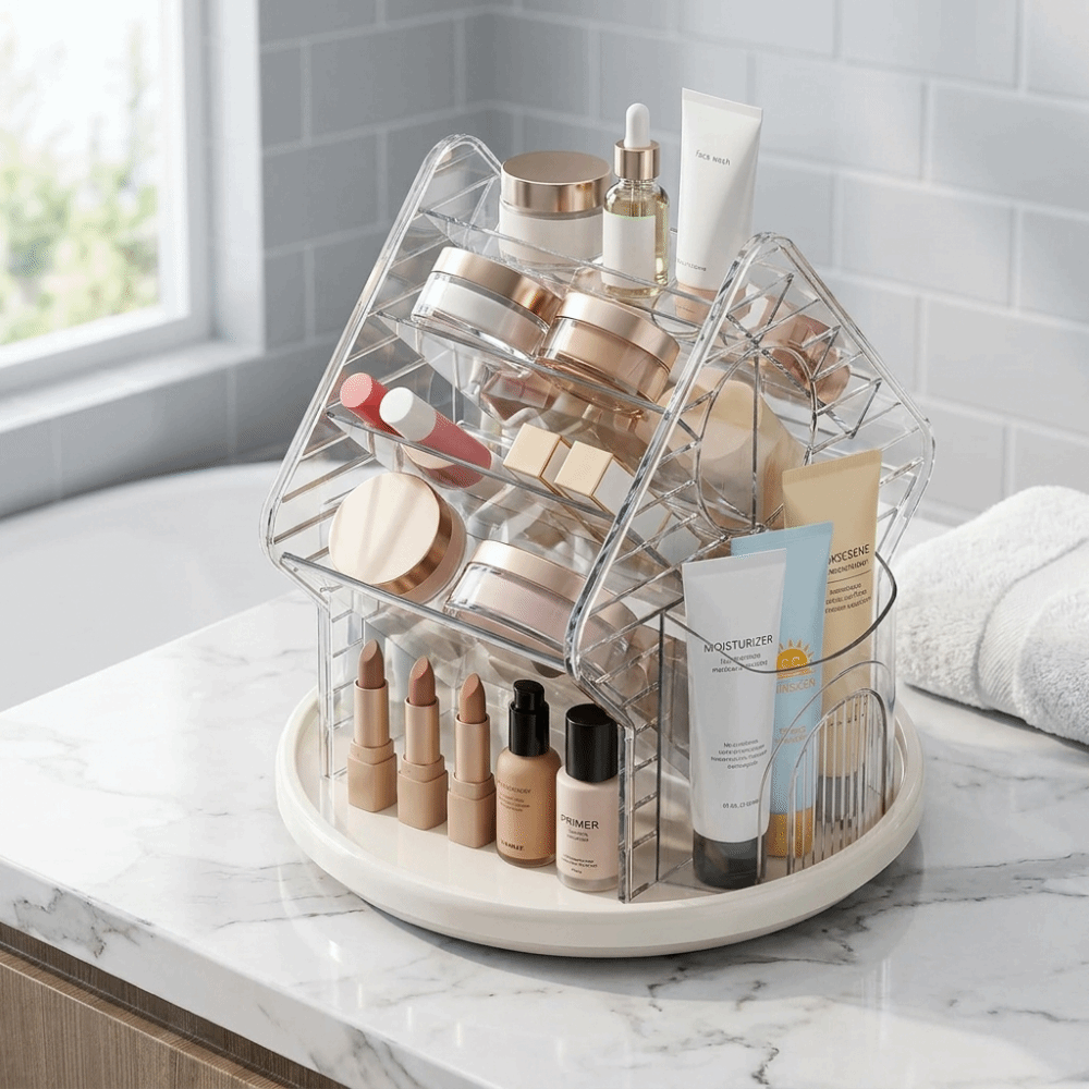 Luxury Skincare Organizer - Draaibare cosmetica-organizer voor op het bureau,