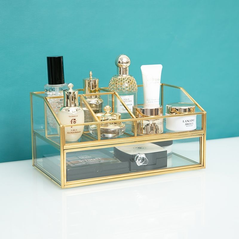 Luxury Skincare Box - Nordic Light Luxe glazen cosmetica-opbergdoos Dressoir